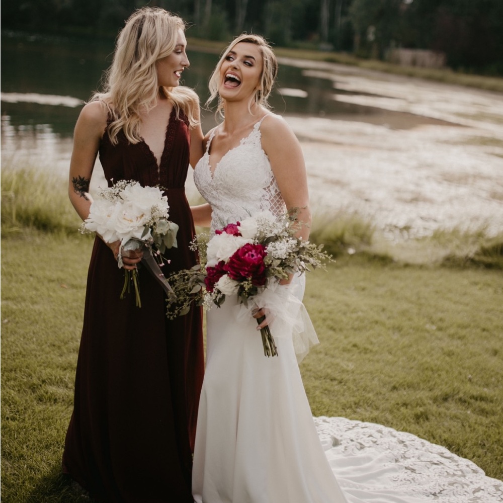 Boho Cabernet Bridesmaid Dress - JJ’s House - Picture 2 of 4